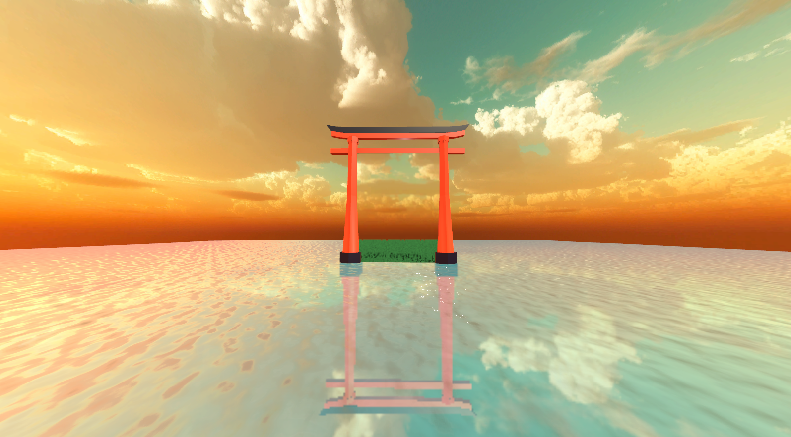 A glowing portal recreated from the film Suzume